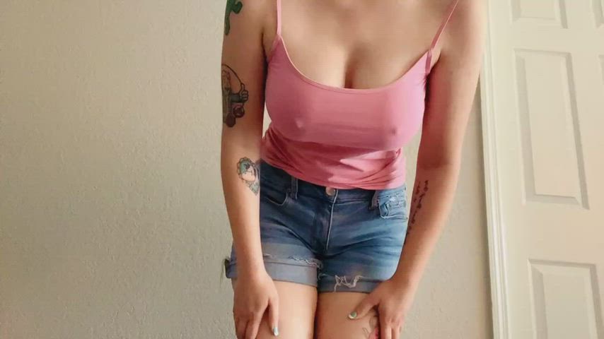 Amateur Massive Tits Breasts Fake Boobies Fake Boobs Jean Shorts Nipples Shorts Titty Drop XXX GIF By  Xoxolaceybabe
