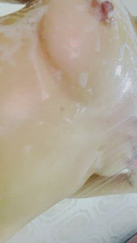 Massive Ass NSFW Naked Natural Boobies Nipples Nude Shower Soapy Tattoo XXX GIF By  Belindahann

