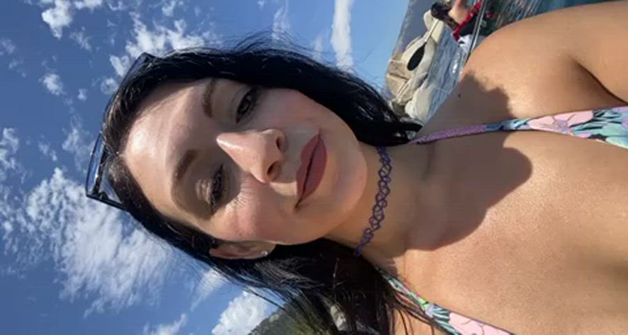 Bikini Titties Flashing Lake MILF Outdoor Public Boobies XXX GIF By  Tiffanythomass
