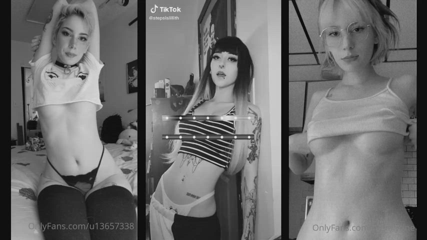 Cosplay Goth Latex Nerd PMV Petite Small Breasts Split Screen Porn TikTok XXX GIF By  Cosmonauticon
