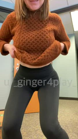 Amateur Monstrous Titties Busty Ghost Nipples MILF Redhead Titty Drop Yoga Pants Ginger4play XXX GIF By  Ginger4play2
