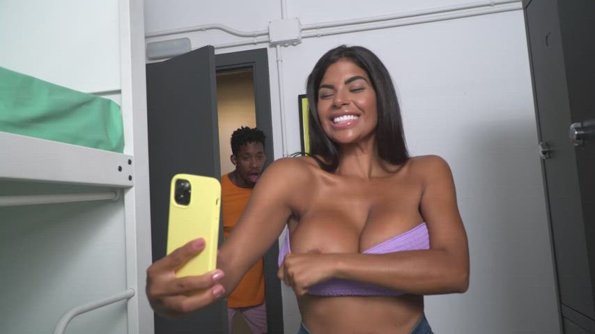 BBC Huge Booty Humongous Breasts Bj Cumshot Ebony Horny Hostel Hispanic LetsDoeIt XXX GIF By  Letsdoeit
