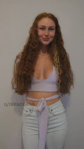Curly Hair Long Hair Naked Petite Redhead Thin Tanlines Teenie Undressing XXX GIF By  Nikanikaa
