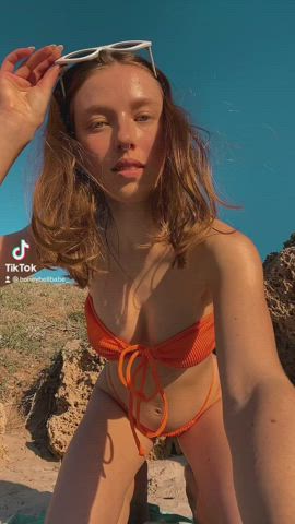 Australian Beach Bikini Blondie Dancing TikTok Breasts XXX GIF By  Honeybellbabe
