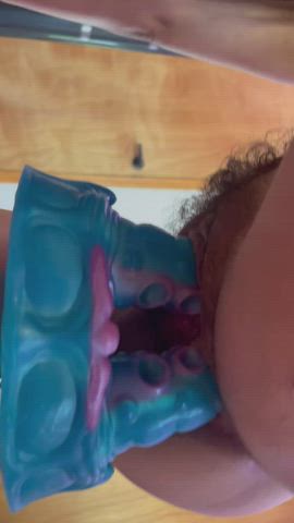 Amateur American Bad Dragon Dildo Double Penetration Long Hair MILF Older OnlyFans XXX GIF By  Lillyvig
