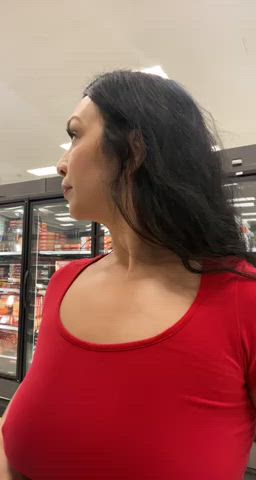 Boobs Braless Flashing Latina MILF Nipples Public XXX GIF By  Tiffanythomass
